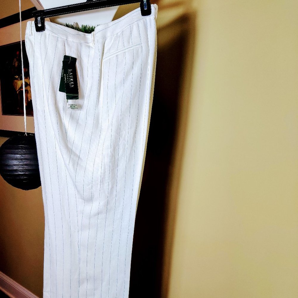 Fully Lined Wide leg Linen Pants by Lauren